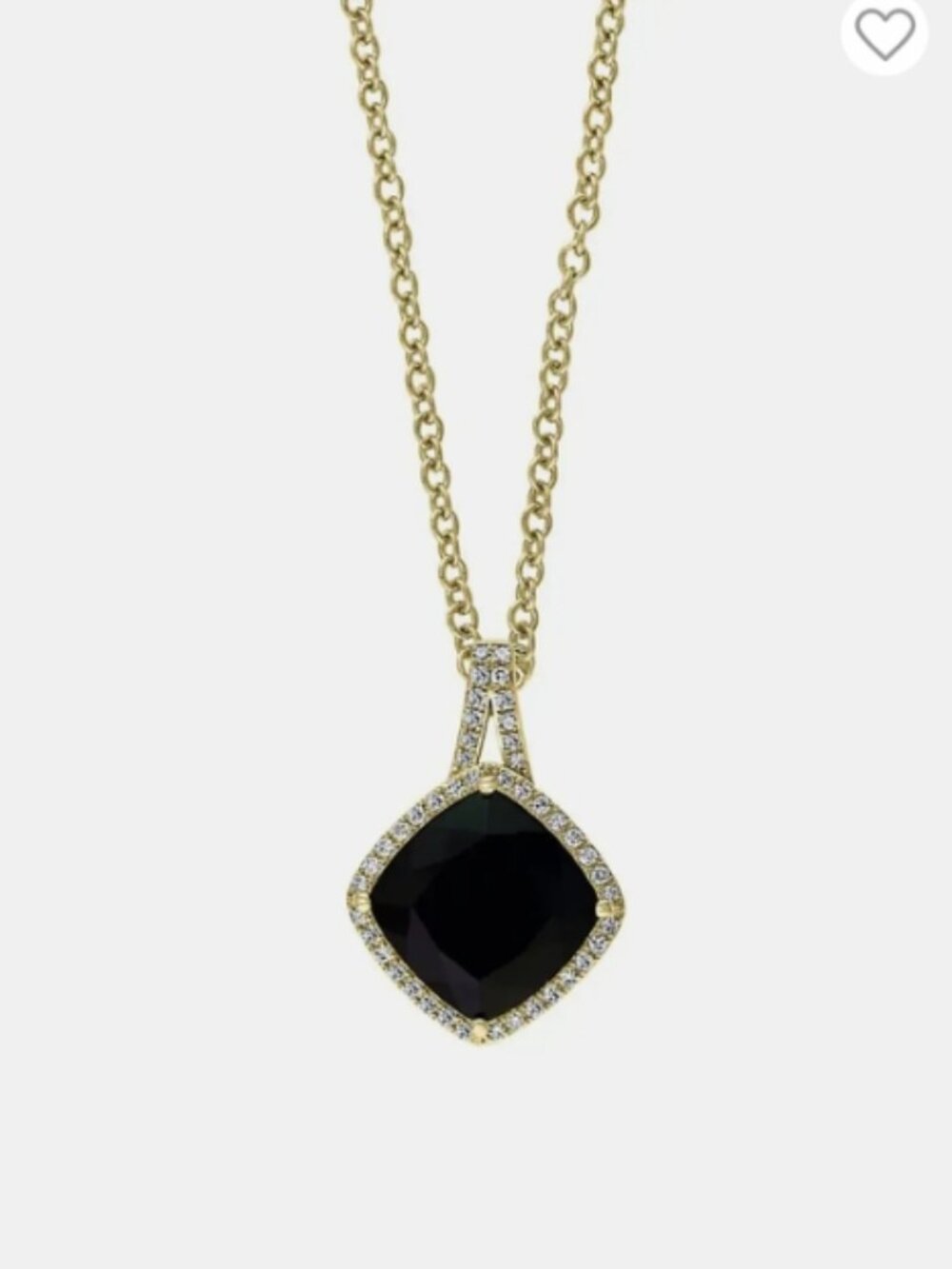 Effy 14k Yellow Gold 0.16 CT. T.W. Diamond and Onyx Pendant only